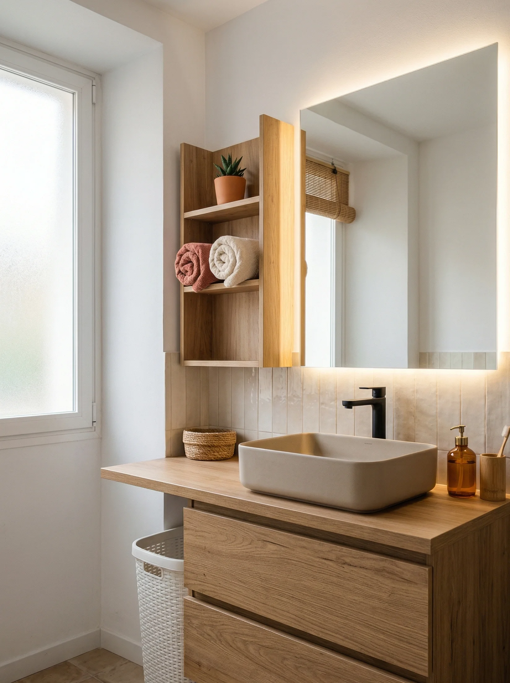 Lavabo y mueble de baño reformado en Zaragoza